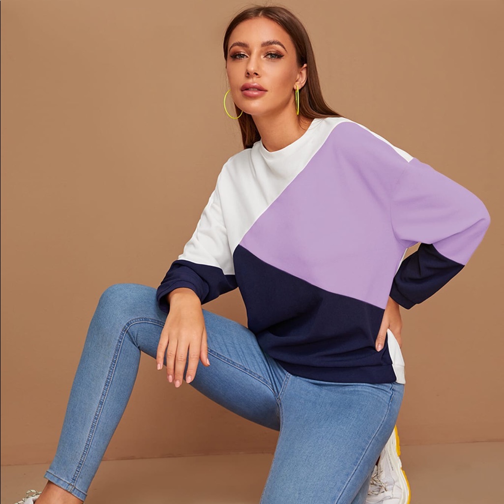 Drop Shoulder Cut And Sew Pullover